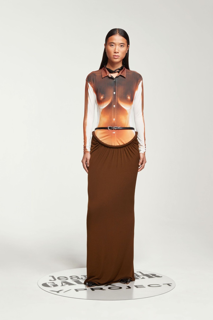 Jpg X Y/Project Jean Paul Gaultier | The White & Orange Body Morph Shirt