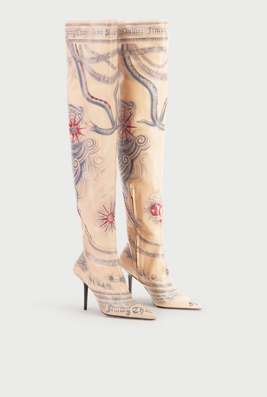 Jpg X Jimmy Choo Jean Paul Gaultier | Jean Paul Gaultier / Jimmy Choo Nude Over The Knee Boot 90