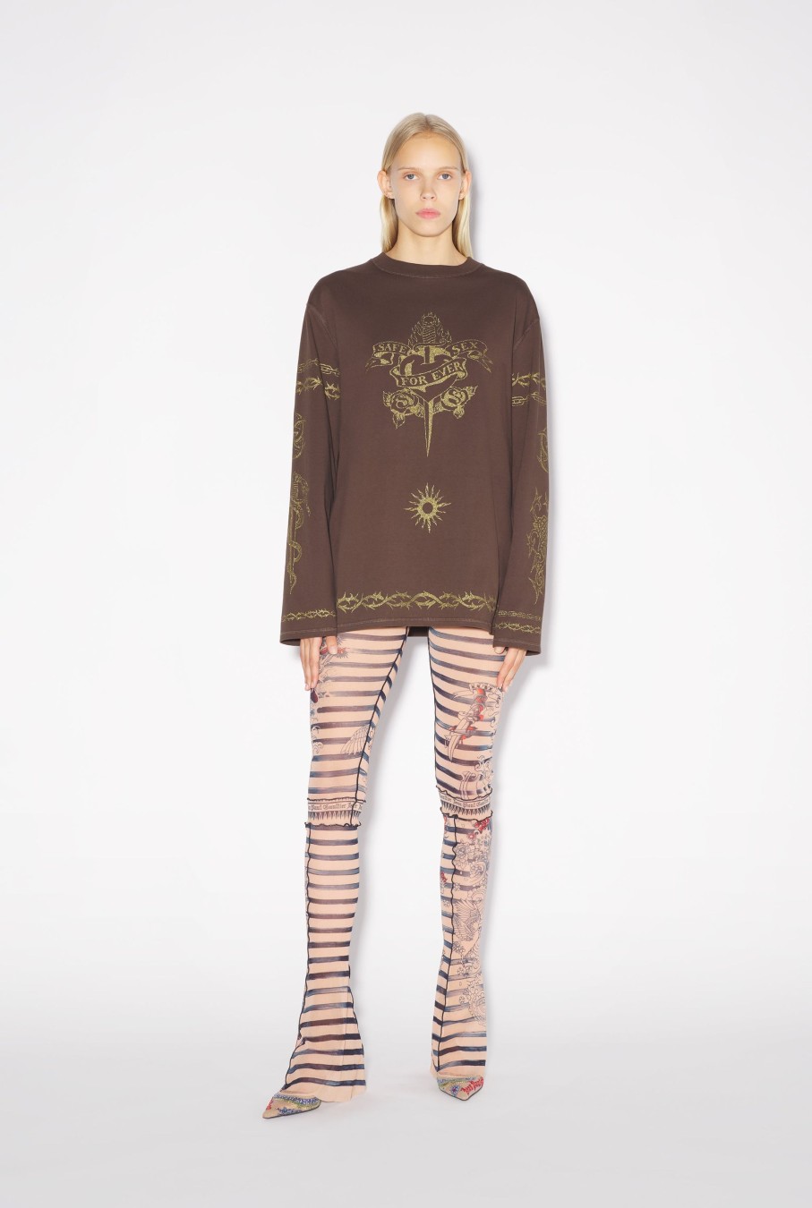 Sweatshirts Jean Paul Gaultier | The Brown Tattoo Safe Sex Sweatshirt