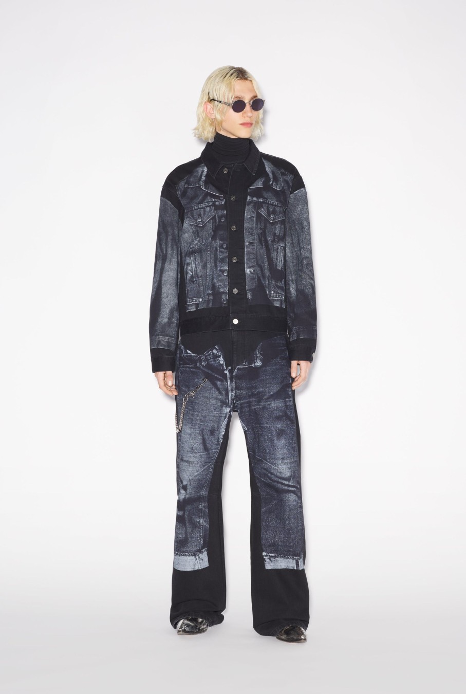 Denim Jean Paul Gaultier | The Black Trompe L'Oeil Denim Jacket