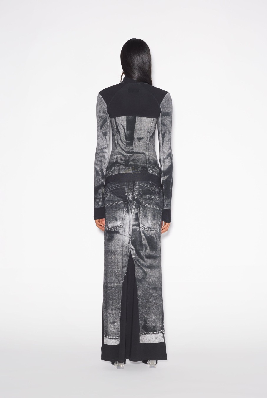 Denim Jean Paul Gaultier | The Long Black Denim Trompe L'Oeil Dress