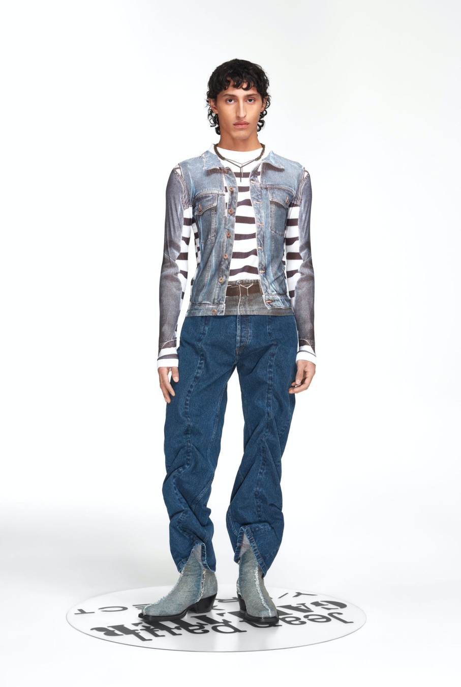 Jpg X Y/Project Jean Paul Gaultier | The Blue Trompe-L'Oeil Denim Jacket Top