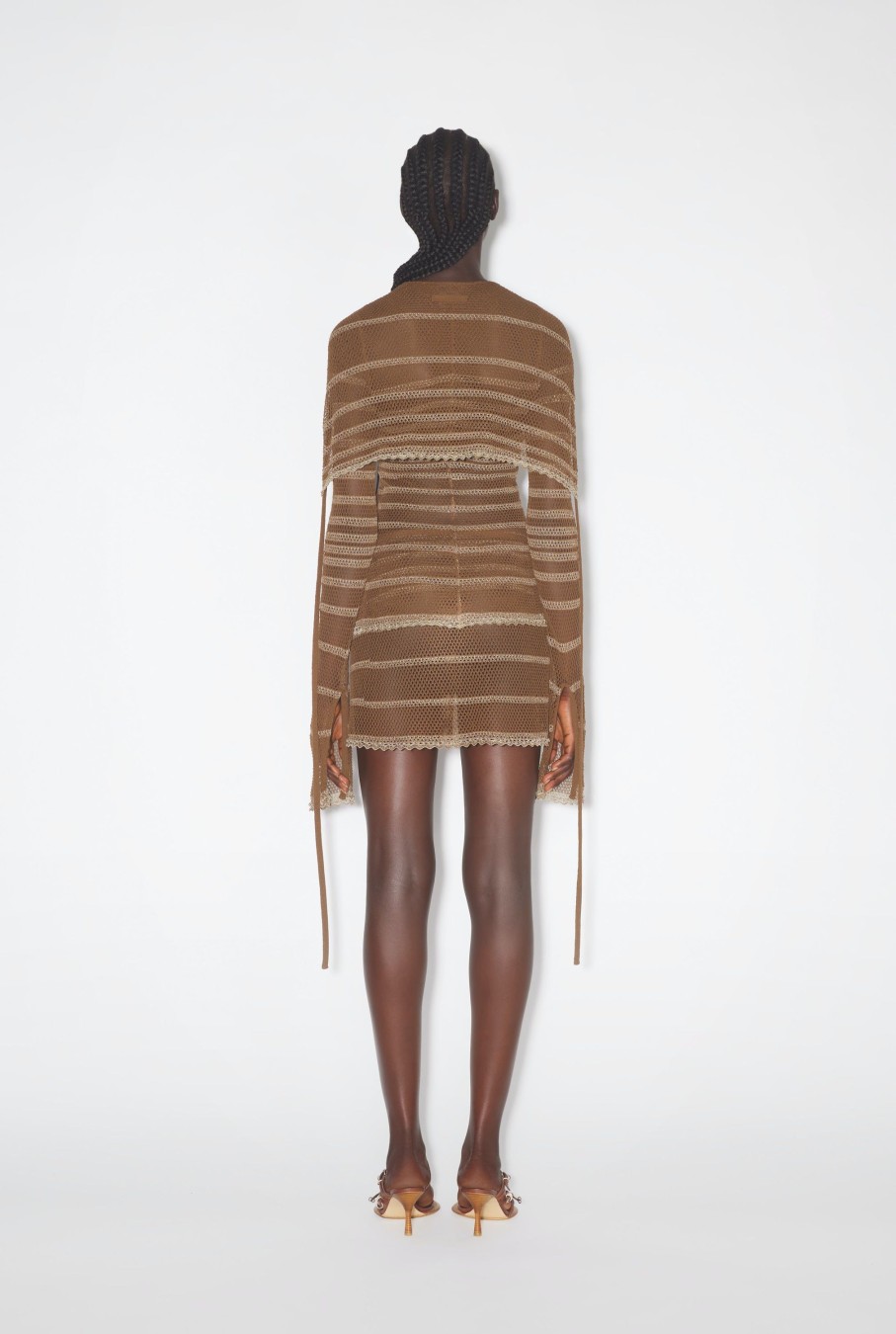 Jpg X Knwls Jean Paul Gaultier | The Striped Brown Pointelle Skirt