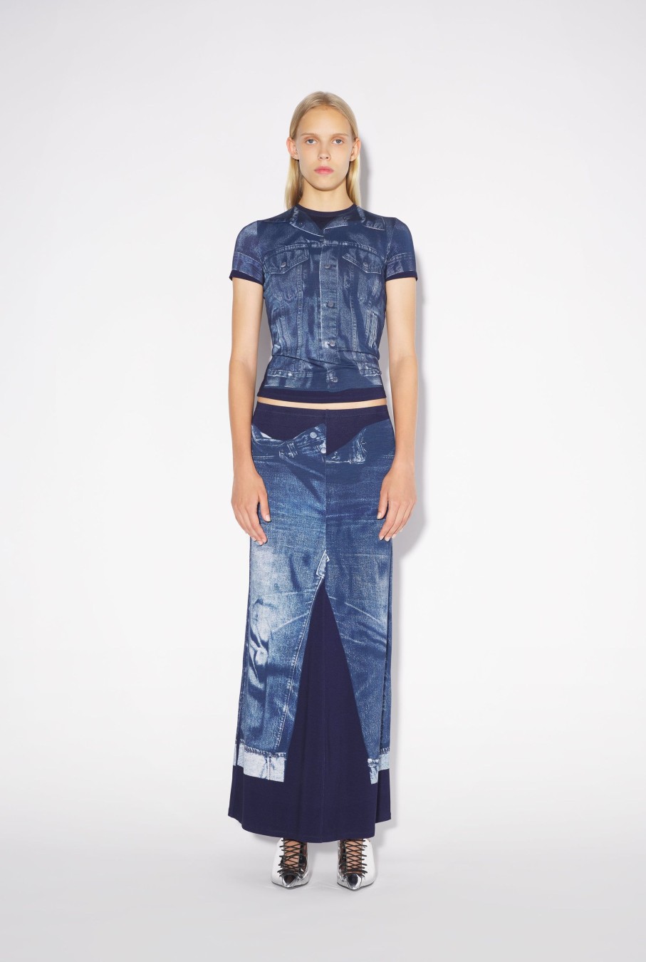 Denim Jean Paul Gaultier | The Blue Denim Trompe L'Oeil Skirt