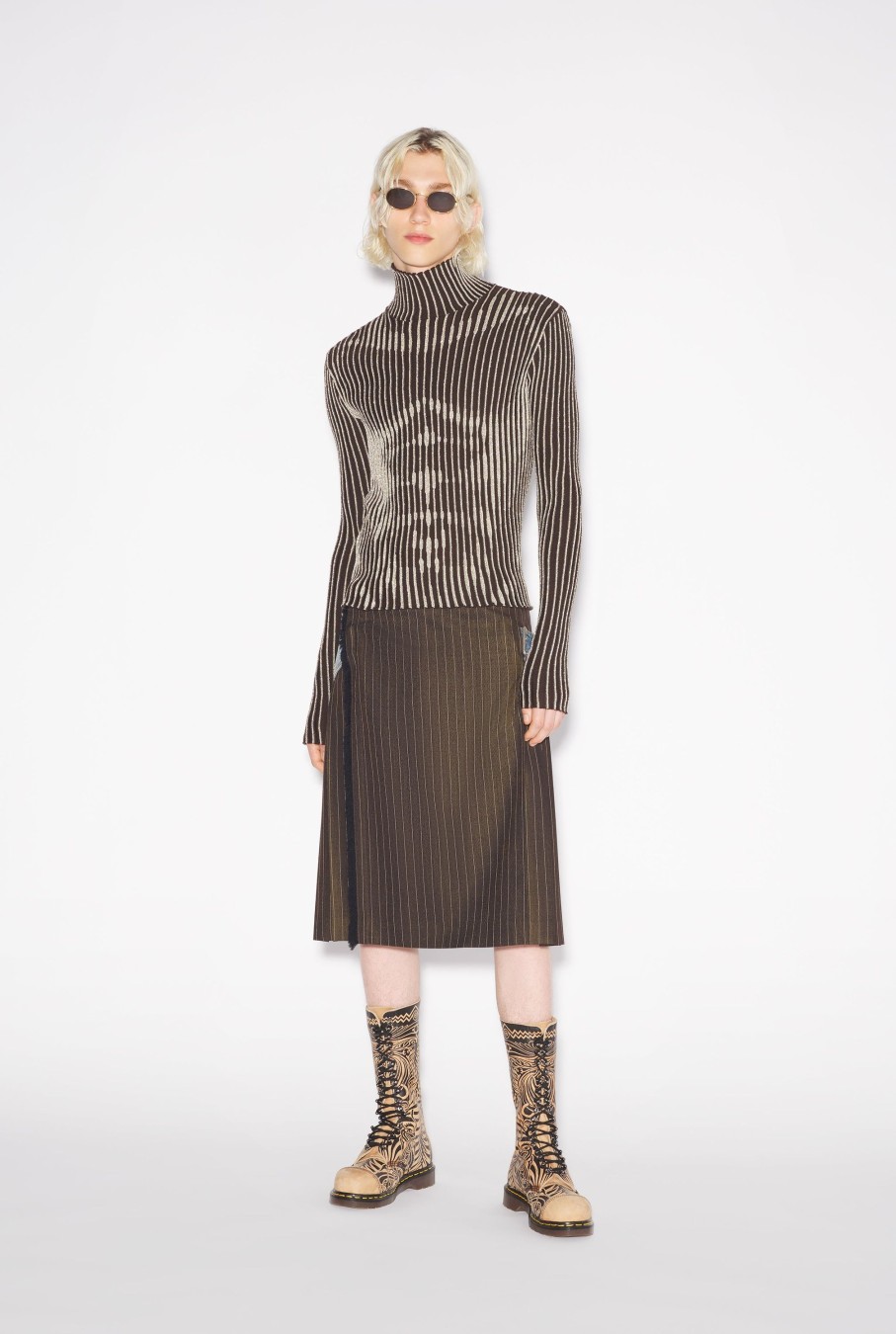 Knitwear Jean Paul Gaultier | The Brown Trompe-L'Oeil Lurex Top