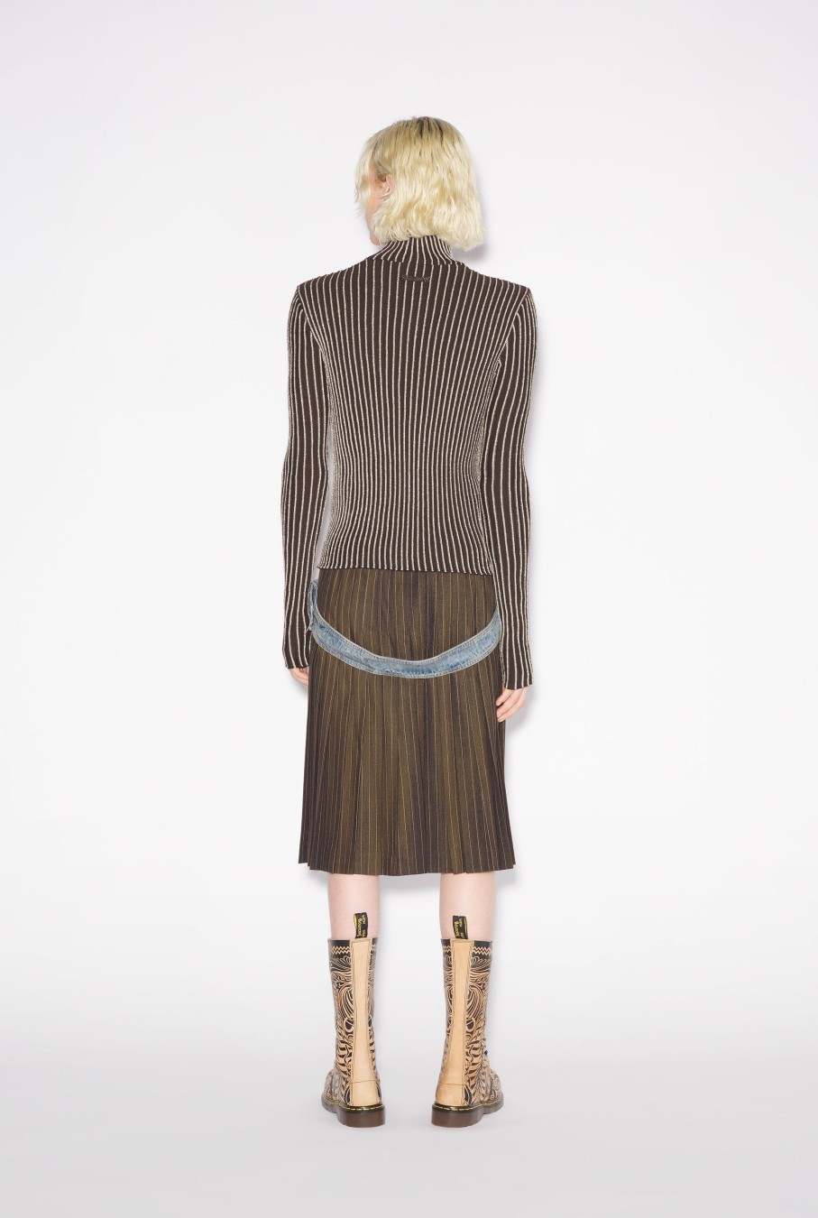 Knitwear Jean Paul Gaultier | The Brown Trompe-L'Oeil Lurex Top