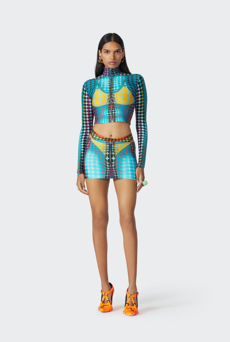 Cyber Jean Paul Gaultier | The Blue Dots Print Top