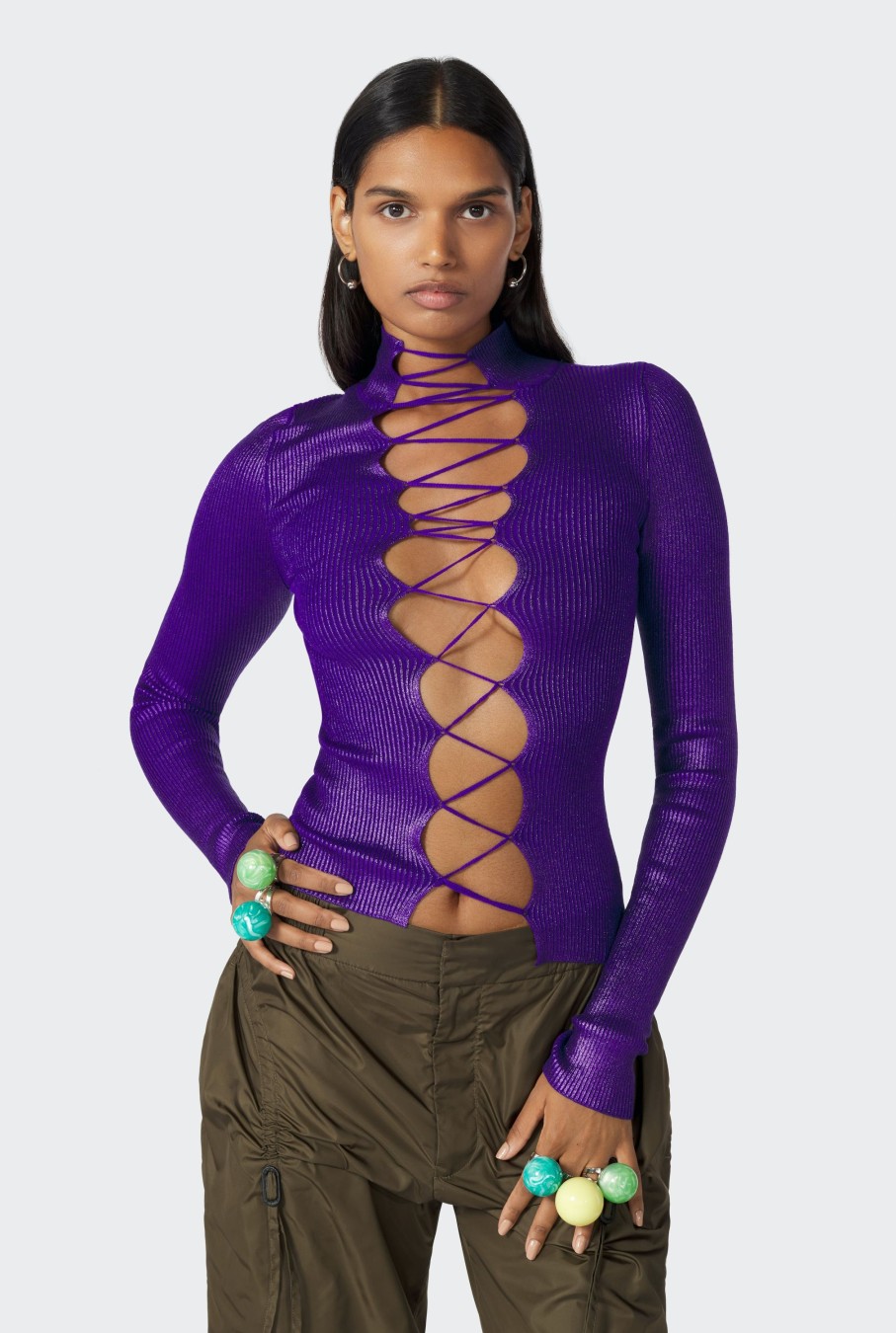 Cyber Jean Paul Gaultier | The Purple Cyber Lace-Up Top