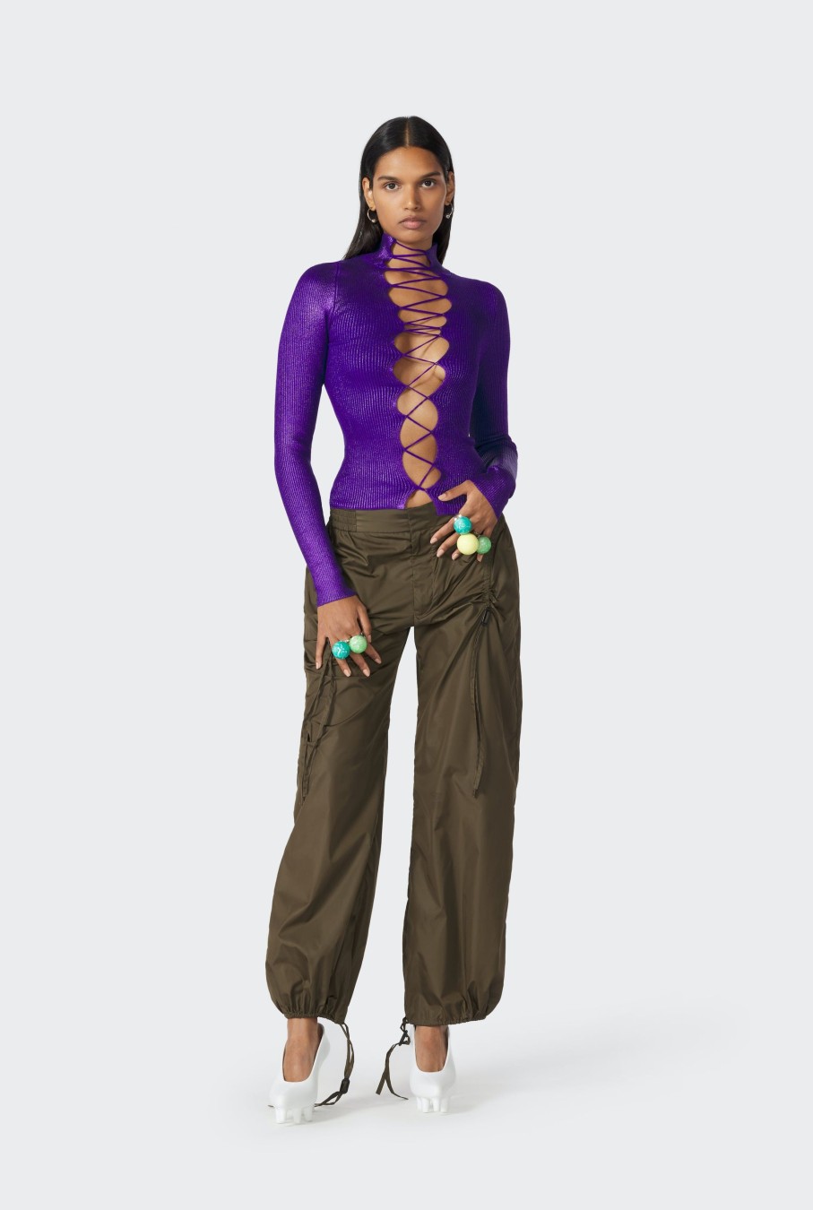 Cyber Jean Paul Gaultier | The Purple Cyber Lace-Up Top