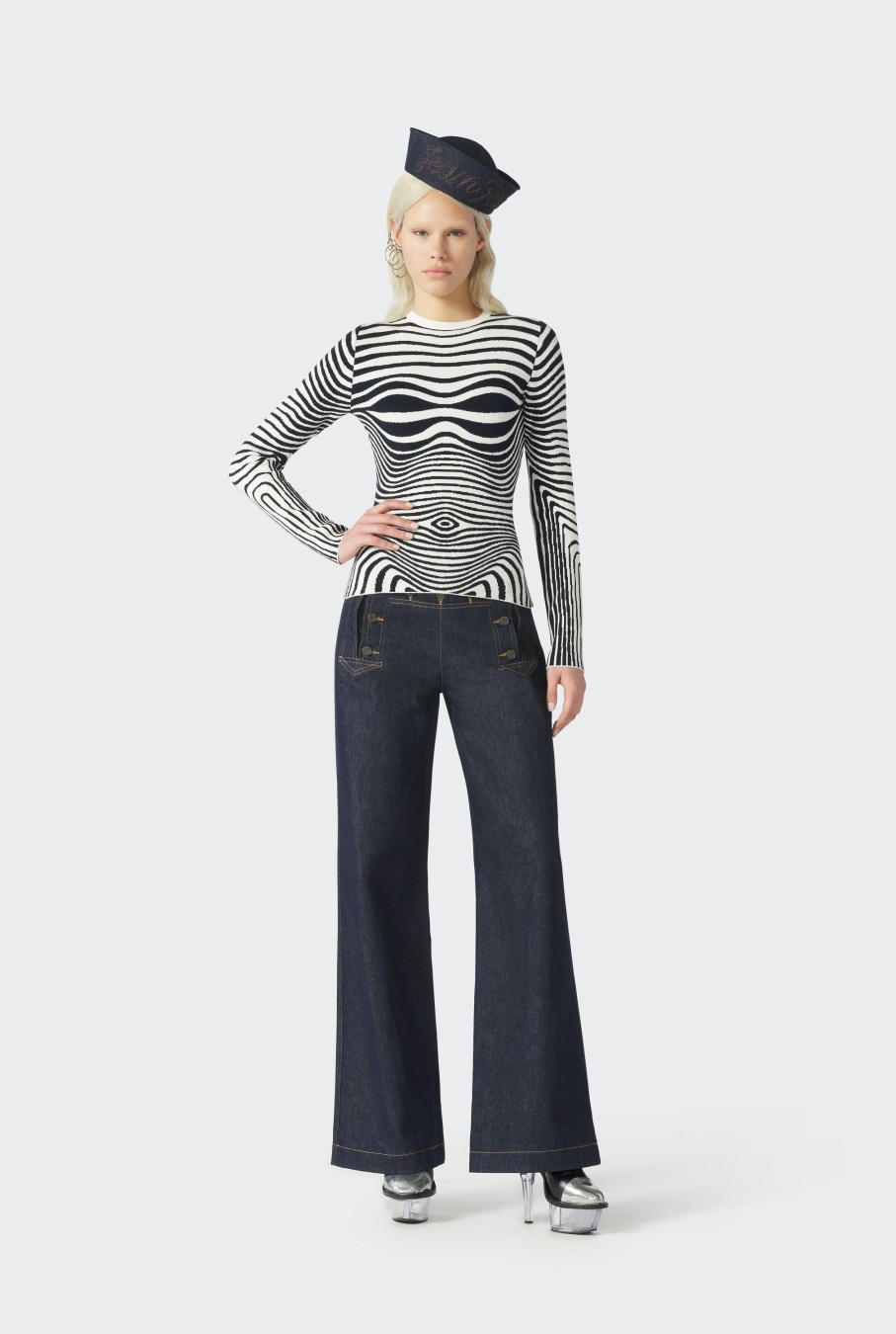 Dress Like Jean Paul Jean Paul Gaultier | The Navy Blue Body Morphing Knit Top