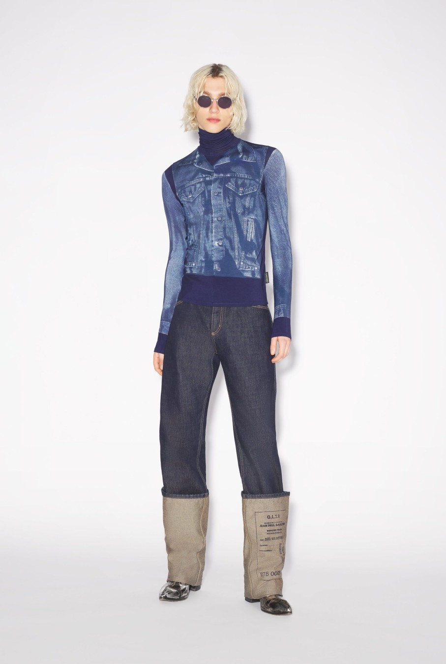 Denim Jean Paul Gaultier | The Blue Denim Trompe L'Oeil Top