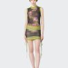 Flowers Jean Paul Gaultier | The Draped Green "Fleurs Petit Grand" Dress