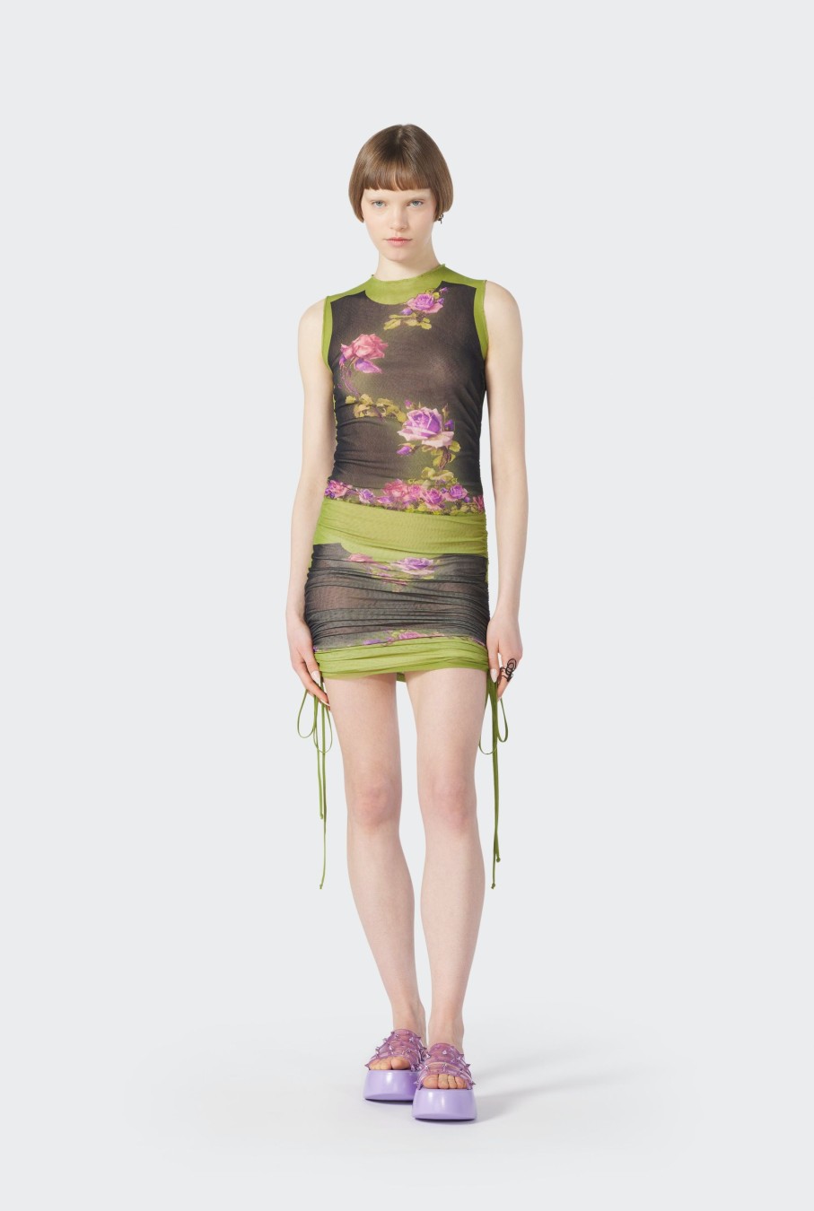 Flowers Jean Paul Gaultier | The Draped Green "Fleurs Petit Grand" Dress