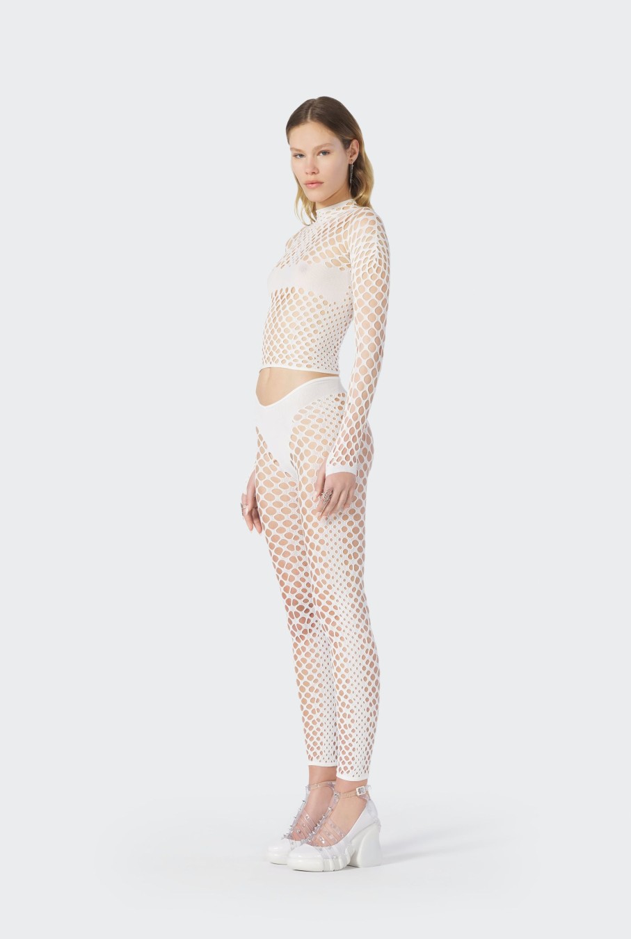 Flowers Jean Paul Gaultier | The Ecru Mesh Leggings