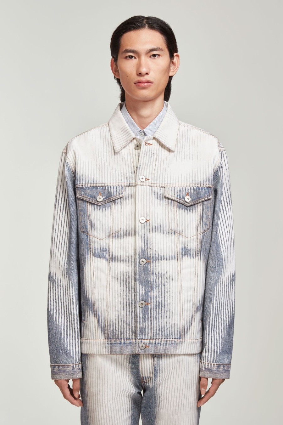 Jpg X Y/Project Jean Paul Gaultier | The Blue & White Body Morph Denim Jacket