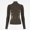 Knitwear Jean Paul Gaultier | The Brown Lurex Trompe-L'Oeil Top For Her