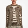 Jpg X Y/Project Jean Paul Gaultier | The Khaki Trompe-L'Oeil Denim Jacket Top