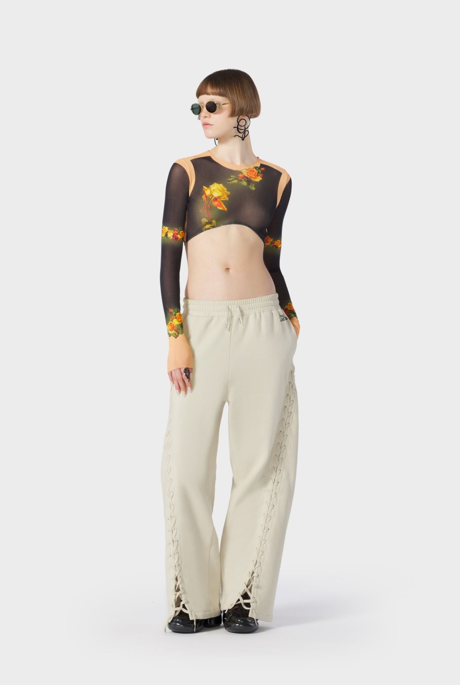 Flowers Jean Paul Gaultier | The Beige "Fleurs Petit Grand" Crop Top