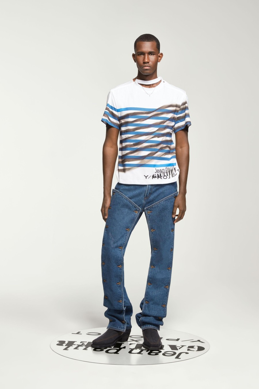 Jpg X Y/Project Jean Paul Gaultier | The White & Blue Mariniere T-Shirt