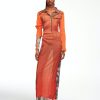 Jpg X Y/Project Jean Paul Gaultier | The Orange Trompe-L'Oeil Ruffle Neck Knit Dress