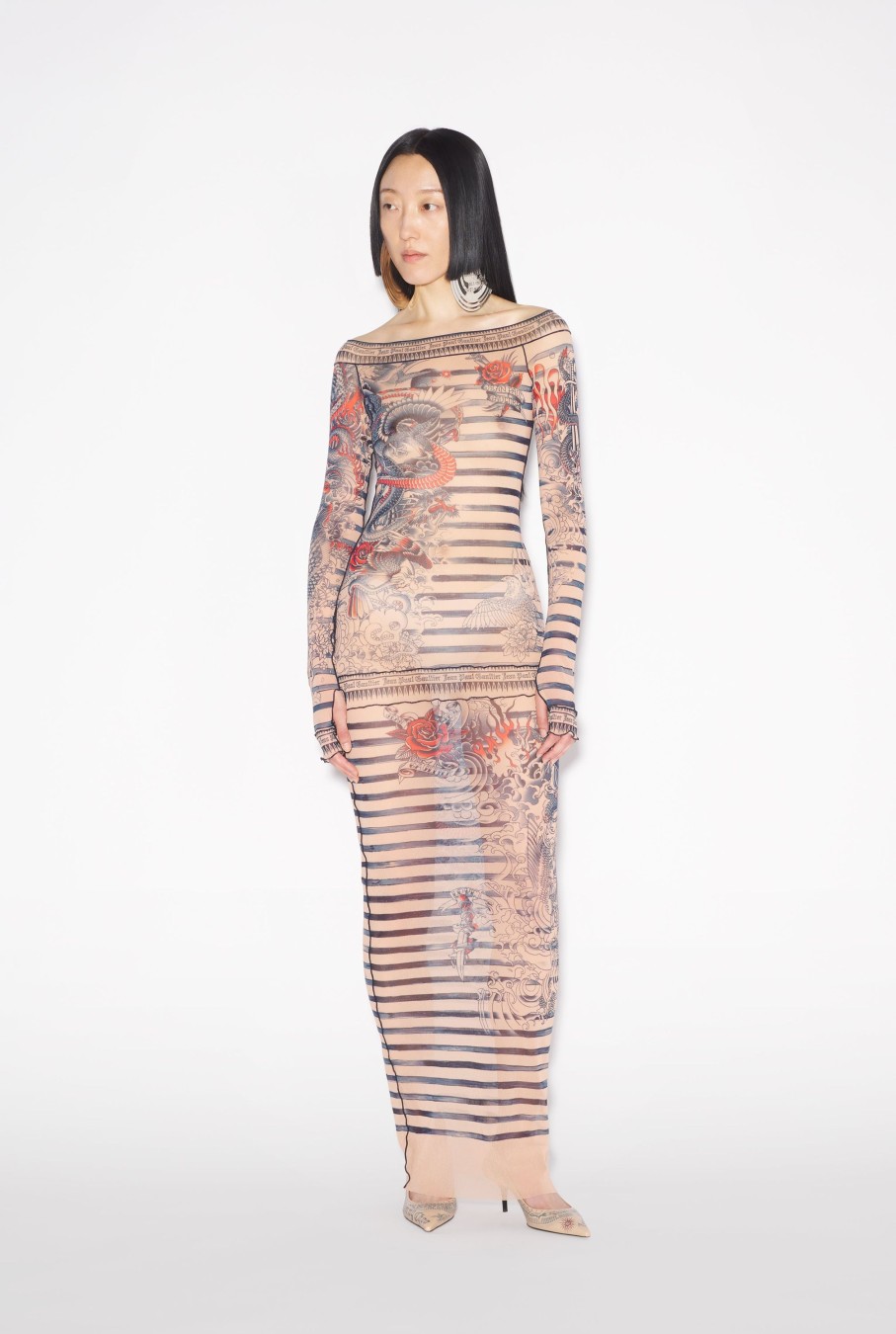 Tattoo Collection Jean Paul Gaultier | The Long Nude Sailor Tattoo Dress