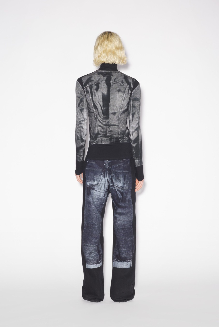 Denim Jean Paul Gaultier | The Black Denim Trompe L'Oeil Top