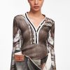 Jpg X Y/Project Jean Paul Gaultier | The Grey Trompe-L'Oeil Cardigan Bodysuit