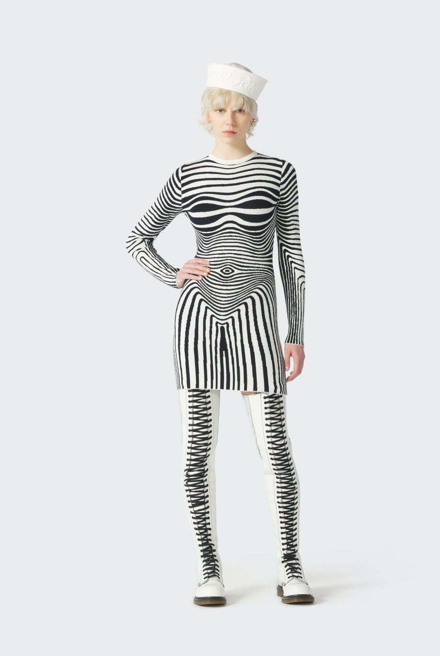 Dress Like Jean Paul Jean Paul Gaultier | The Navy Blue Body Morphing Knit Dress