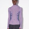 Knitwear Jean Paul Gaultier | The Pink Lurex Trompe L'Oeil Top For Her