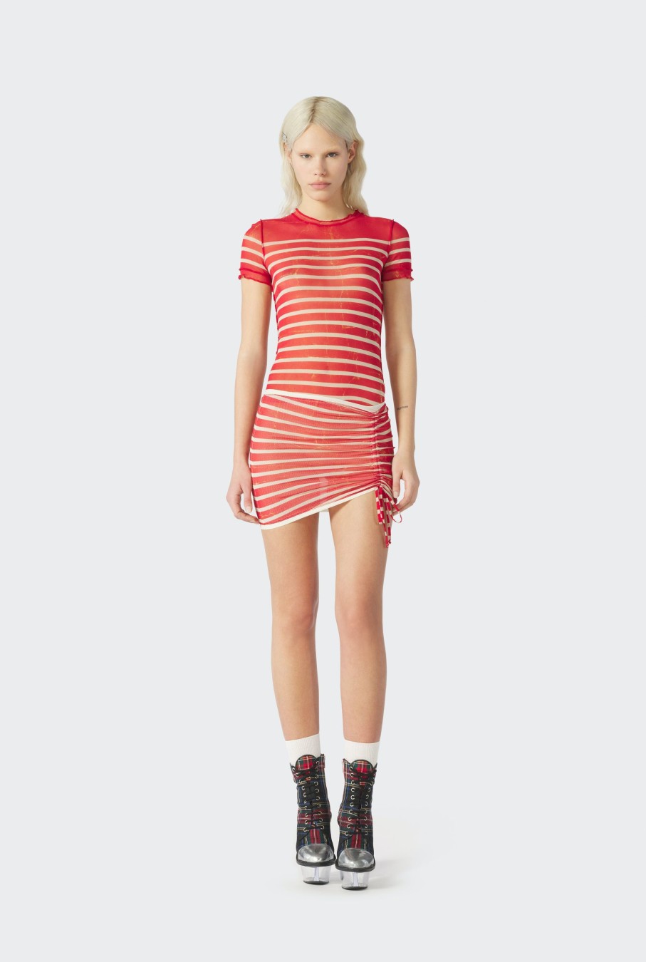 Dress Like Jean Paul Jean Paul Gaultier | The Red "Crackling" Sailor Mini Skirt