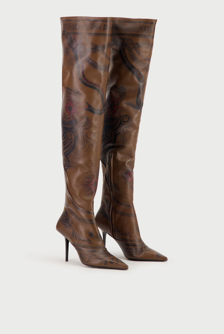 Jpg X Jimmy Choo Jean Paul Gaultier | Jean Paul Gaultier / Jimmy Choo Ebony Over The Knee Boot 90