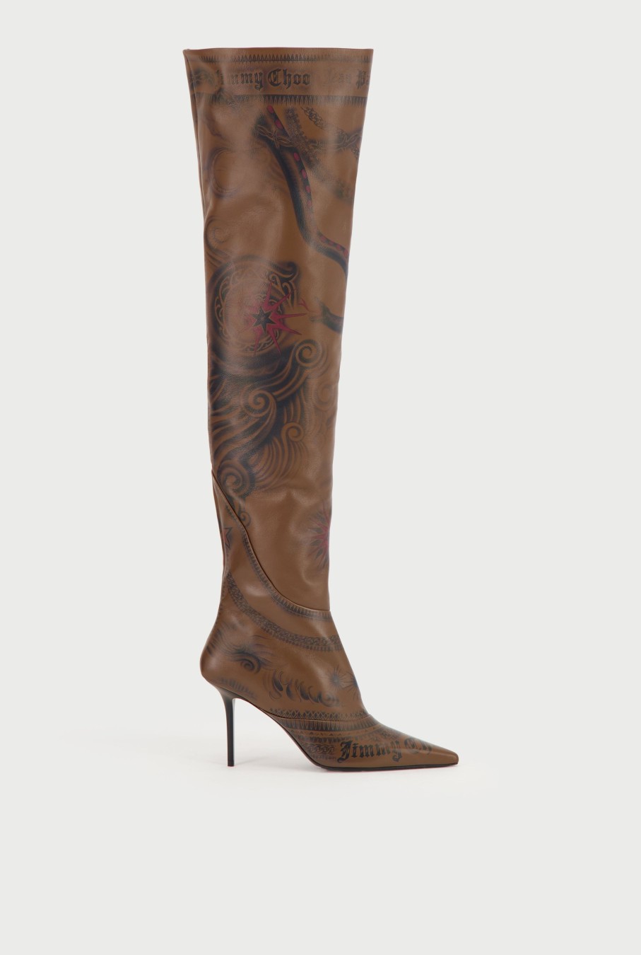 Jpg X Jimmy Choo Jean Paul Gaultier | Jean Paul Gaultier / Jimmy Choo Ebony Over The Knee Boot 90