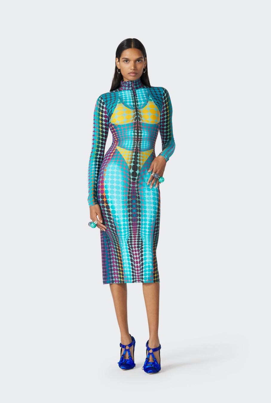 Cyber Jean Paul Gaultier | The Blue Dots Print Dress