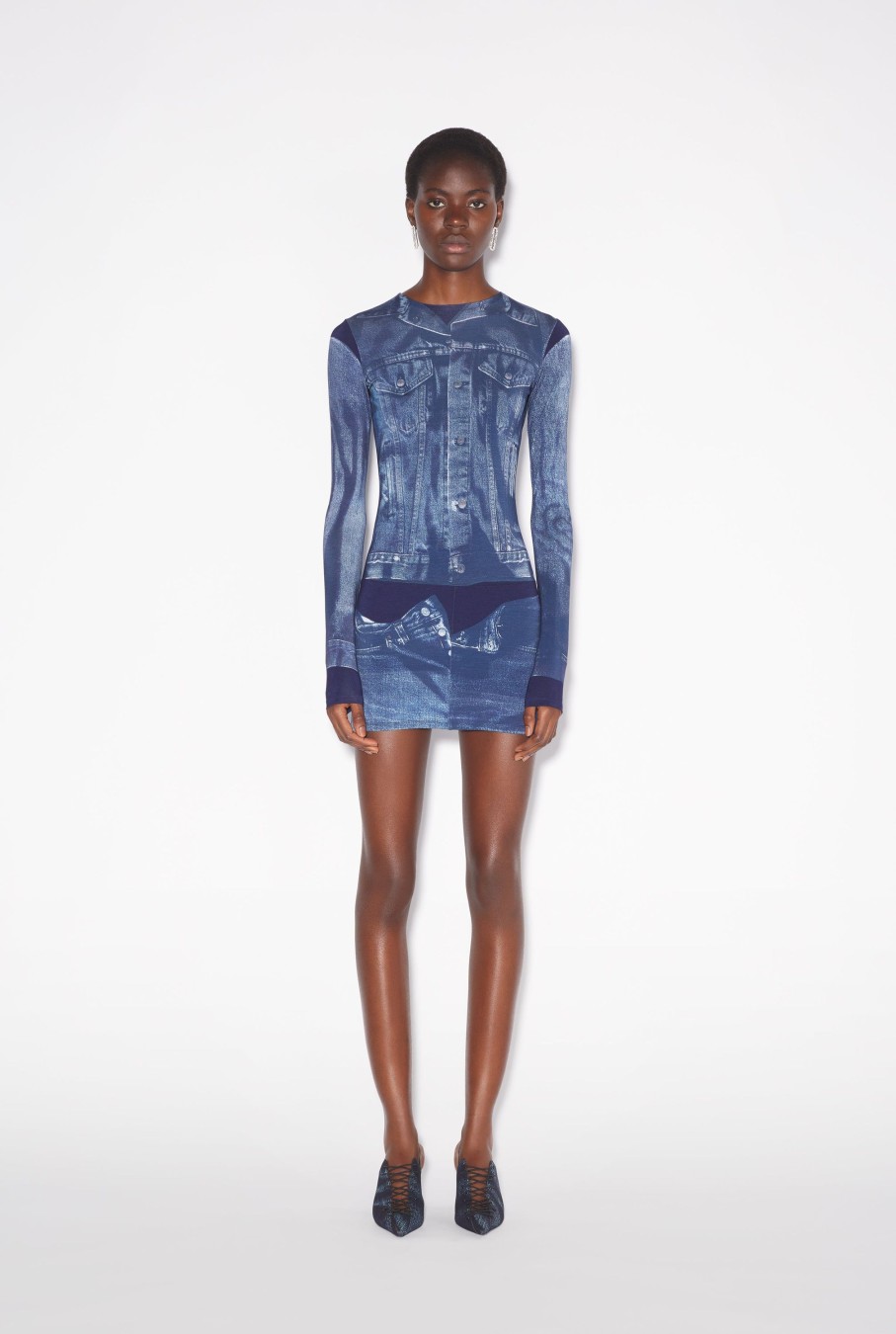 Denim Jean Paul Gaultier | The Short Blue Denim Trompe L'Oeil Dress