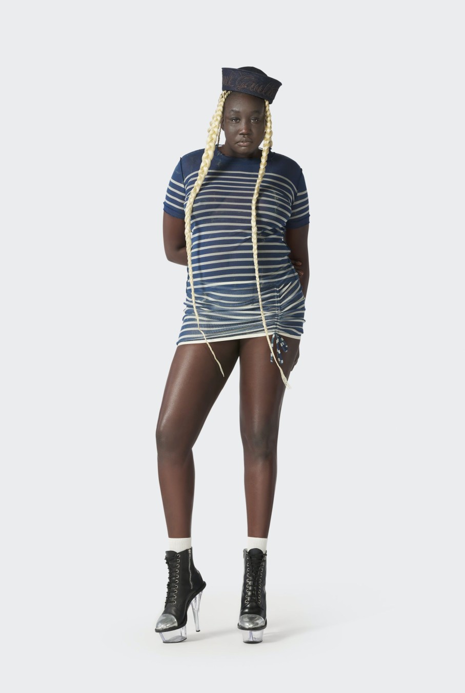 Dress Like Jean Paul Jean Paul Gaultier | The Blue "Crackling" Sailor Top