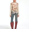 Jpg X Y/Project Jean Paul Gaultier | The Beige Trompe-L'Oeil Ruffle Cardigan Top