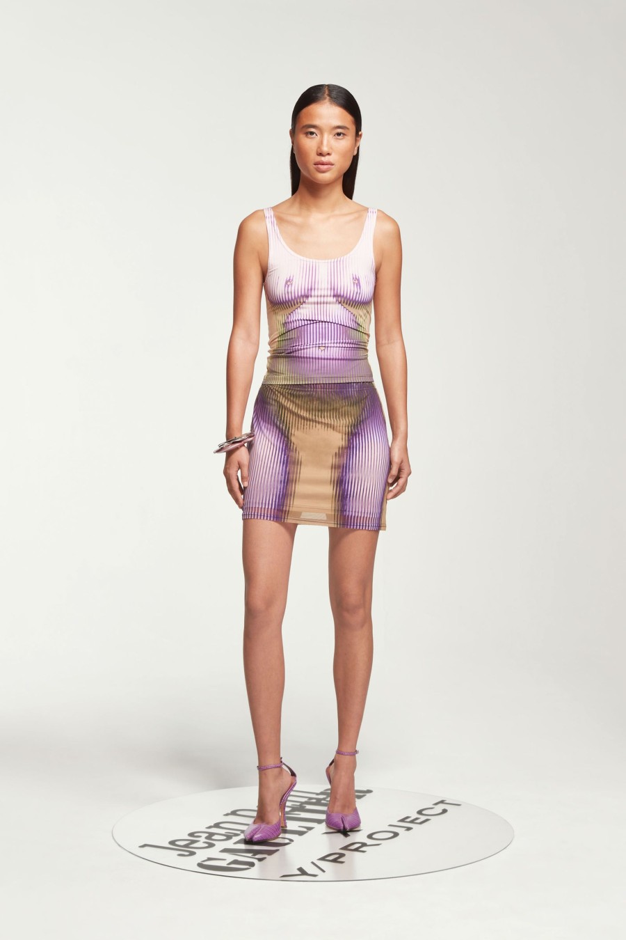 Jpg X Y/Project Jean Paul Gaultier | The Purple & Beige Body Morph Mini Skirt