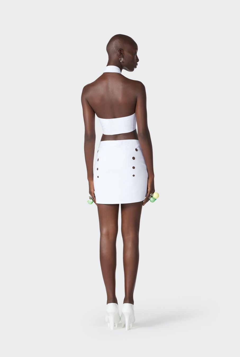 Cyber Jean Paul Gaultier | The White Perforated Mini Skirt