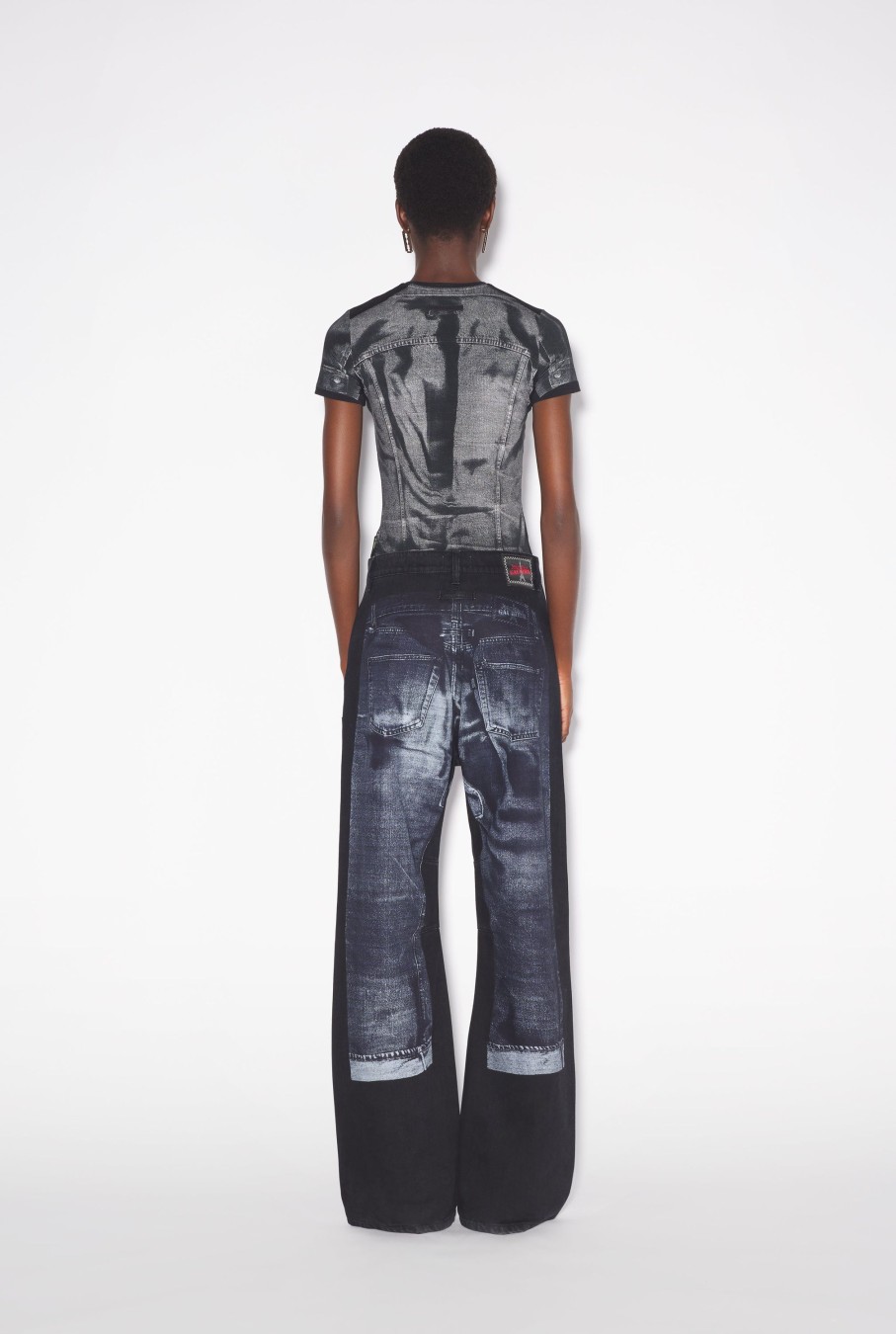 Denim Jean Paul Gaultier | The Black Denim Trompe L'Oeil Jeans For Her