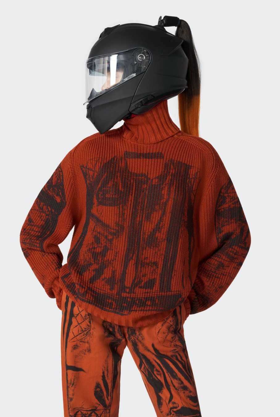 Burn Collection Jean Paul Gaultier | The Brick-Red Biker Sweater