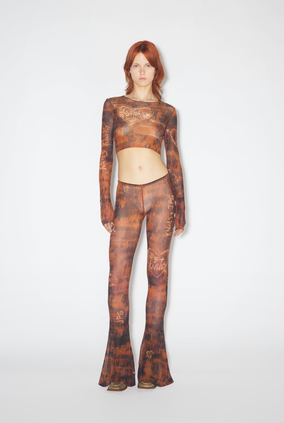 Jpg X Knwls Jean Paul Gaultier | The Brown Print Crop Top