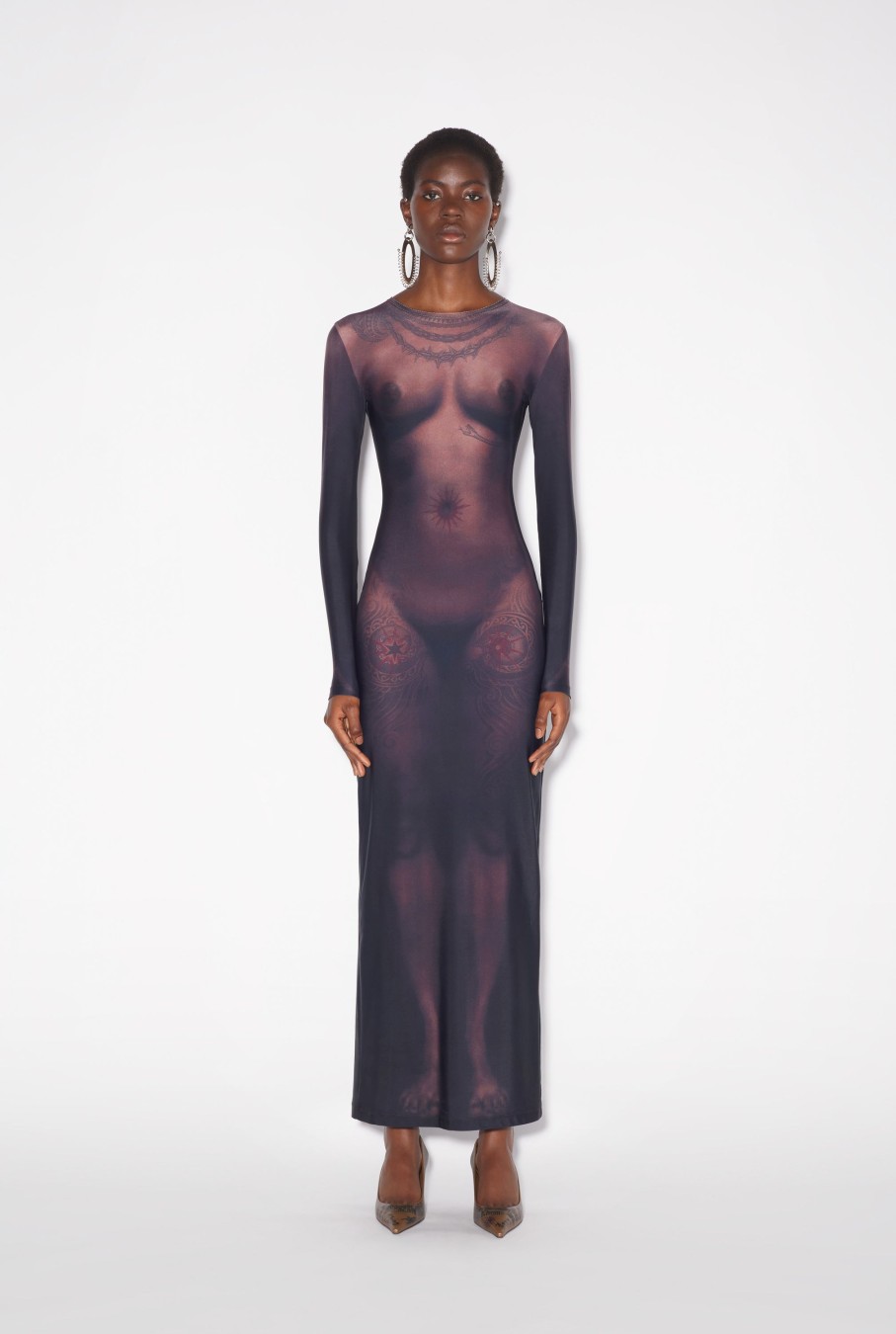 Tattoo Collection Jean Paul Gaultier | The Long Ebony Body Tattoo Dress