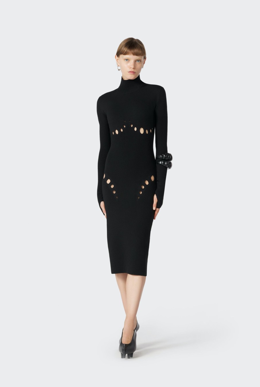 Cyber Jean Paul Gaultier | The Black Openworked Knit Dress