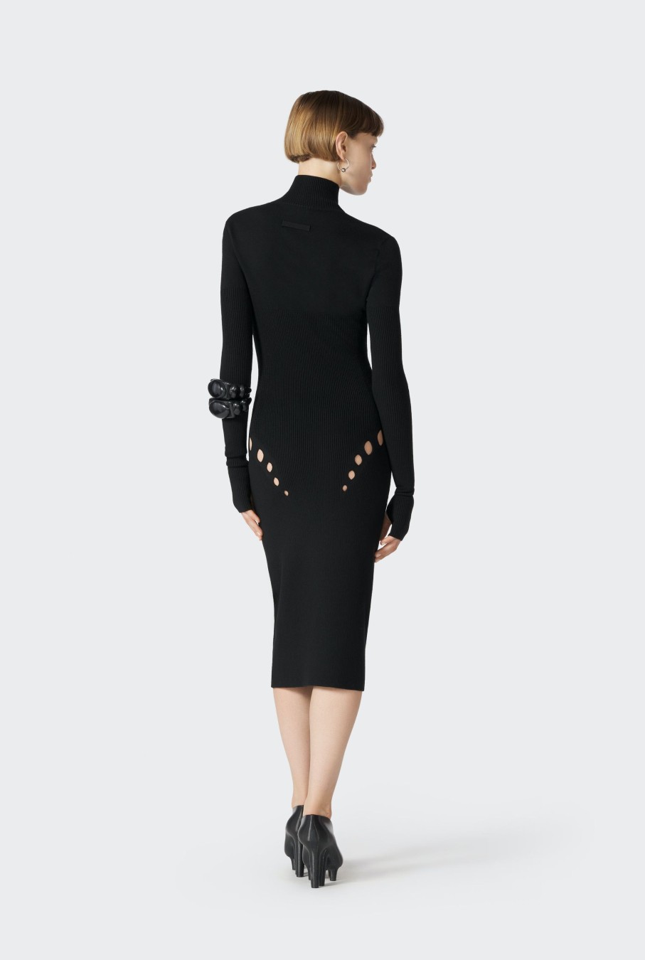 Cyber Jean Paul Gaultier | The Black Openworked Knit Dress