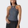 Cyber Jean Paul Gaultier | The Dark Grey Perforated Tank Top