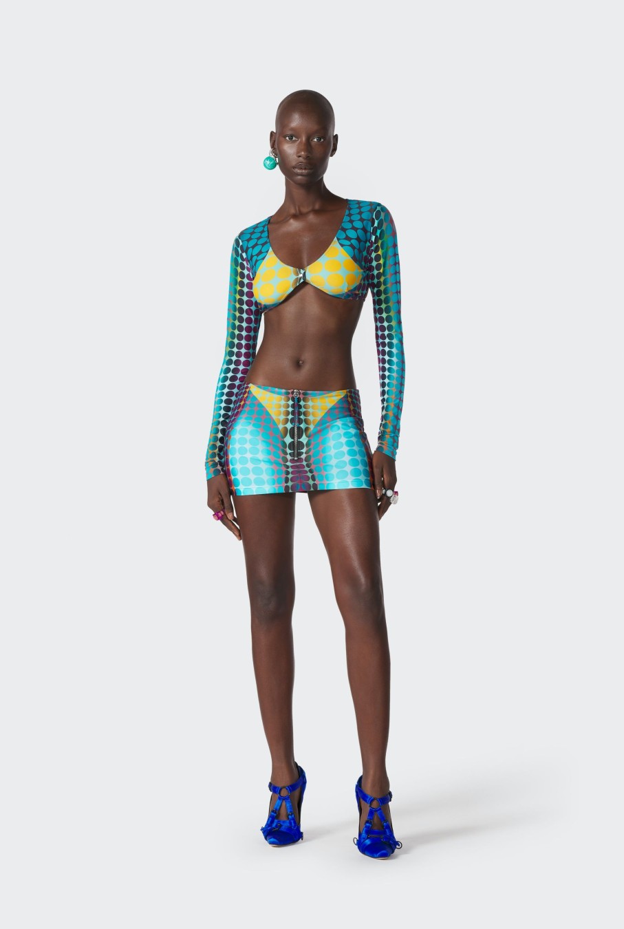 Cyber Jean Paul Gaultier | The Blue Dots Print Mini Skirt