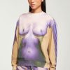 Jpg X Y/Project Jean Paul Gaultier | The Purple & Yellow Body Morph Fitted Sweatshirt