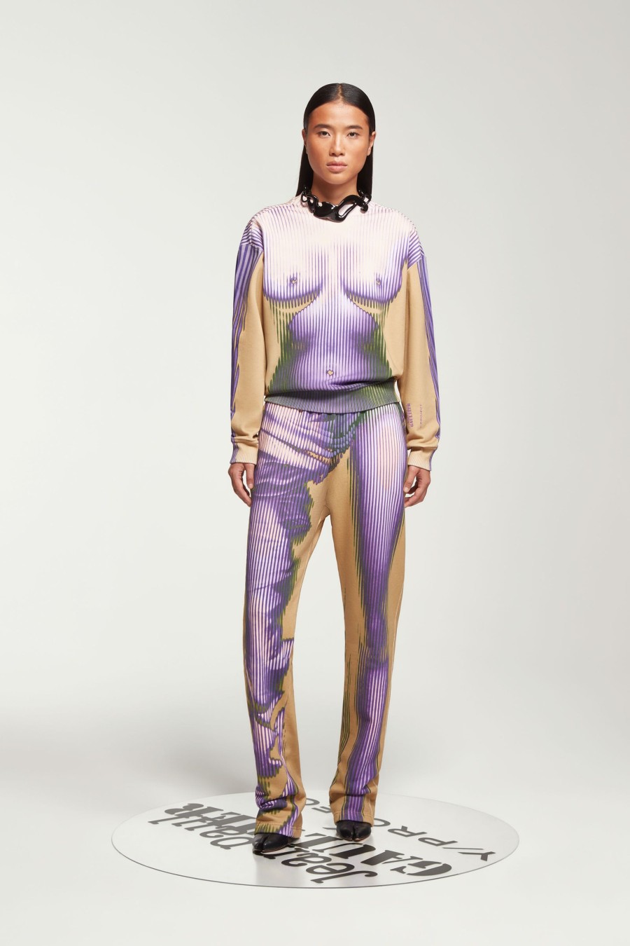 Jpg X Y/Project Jean Paul Gaultier | The Purple & Yellow Body Morph Fitted Sweatshirt