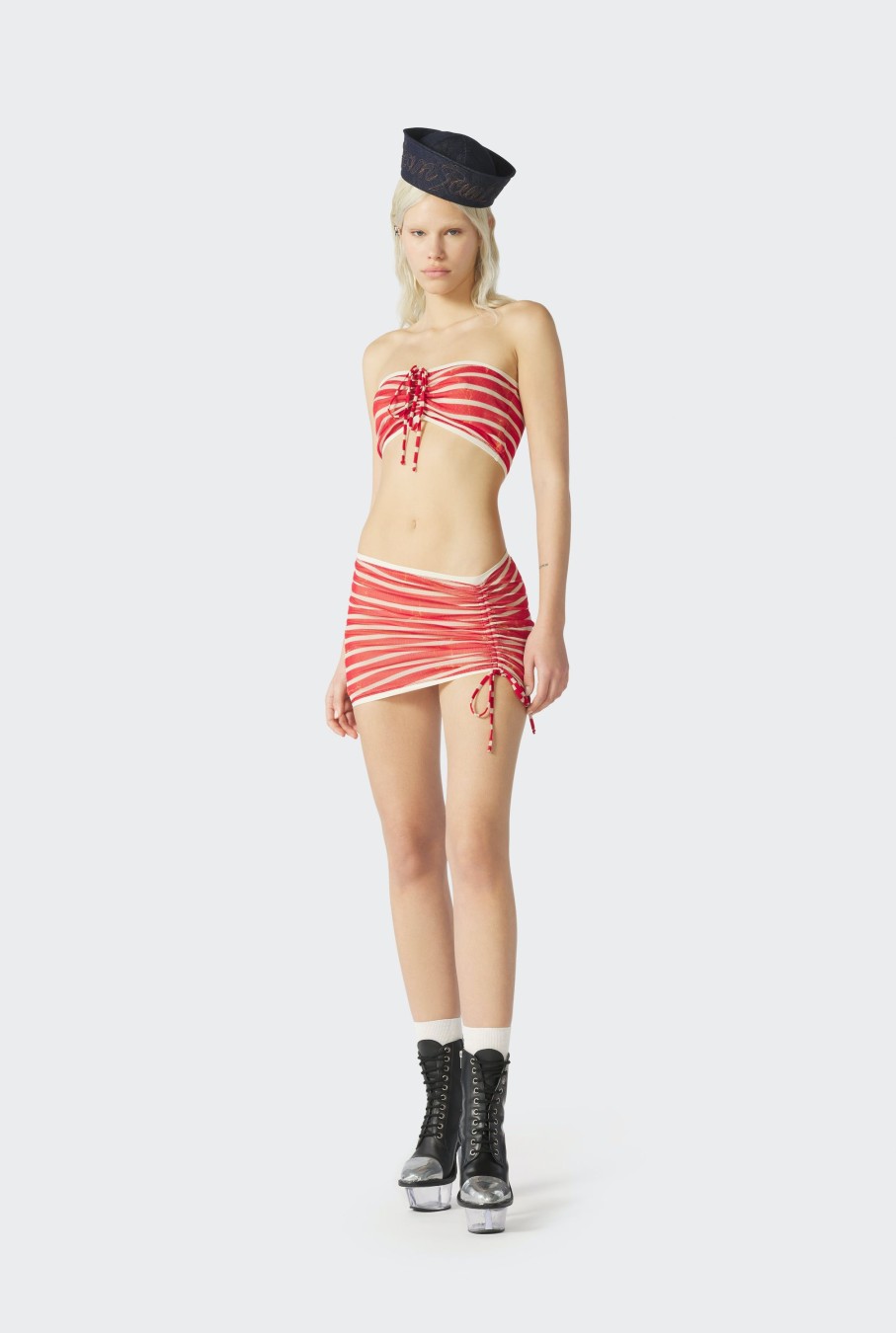 Dress Like Jean Paul Jean Paul Gaultier | The Red "Crackling" Sailor Bandeau