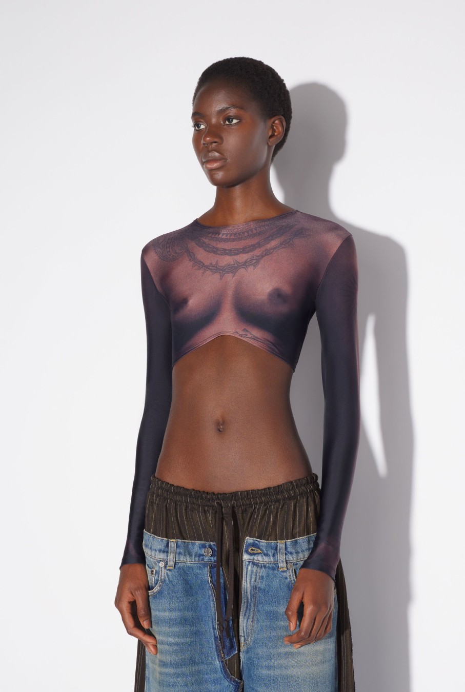 Tattoo Collection Jean Paul Gaultier | The Ebony Body Tattoo Crop Top